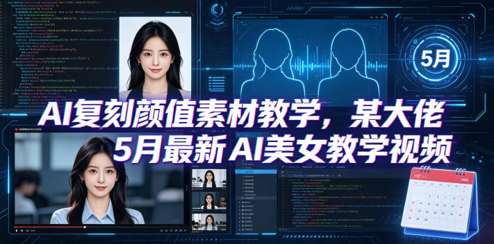 AI复刻颜值素材教学，某大佬5月最新AI美女教学视频，内含4月好物复刻教学-得宝资源站