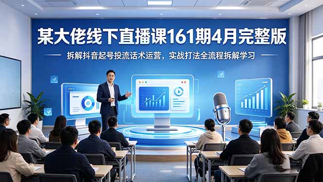 某大佬线下直播课161期4月完整版，拆解抖音起号投流话术运营，实战打法全流程拆解学习-得宝资源站