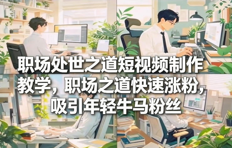职场处世之道短视频制作教学，职场之道快速涨粉，吸引年轻牛马粉丝-得宝资源站