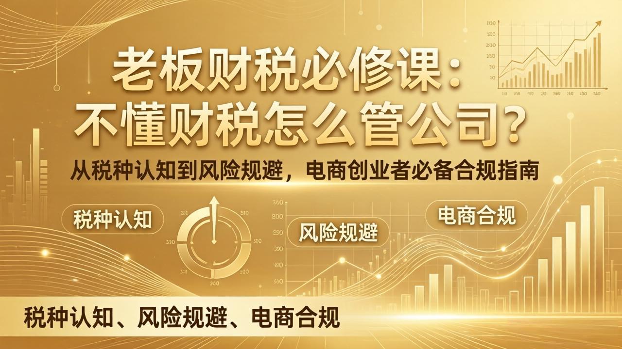 老板财税必修课：不懂财税怎么管公司？从税种认知到风险规避，电商创业者必备合规指南-得宝资源站
