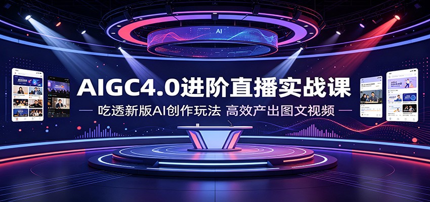 AIGC4.0进阶直播实战课：吃透新版AI创作玩法，高效产出图文视频-得宝资源站