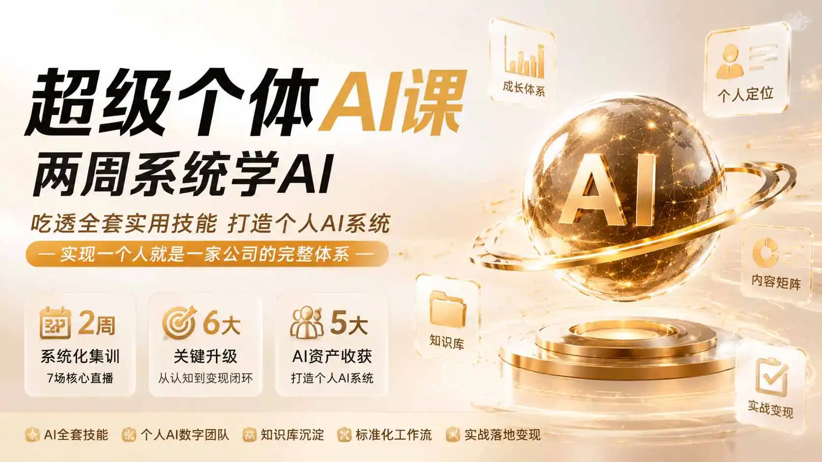 超级个体AI课 两周系统学AI；吃透全套实用技能打造个人AI系统，实现一个人就是一家公司的完整体系(更新0823-得宝资源站