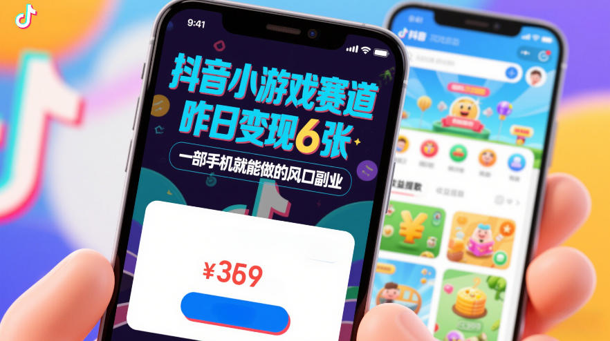抖音小游戏赛道，昨日变现600+，零基础一部手机就能做的风口副业【揭秘】-得宝资源站