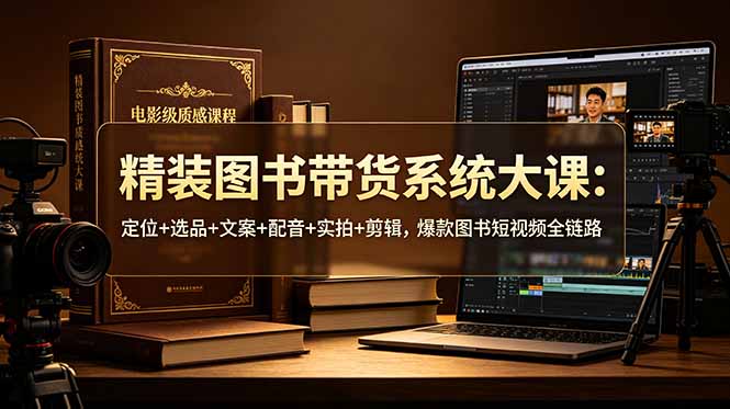 精装图书带货系统大课：定位+选品+文案+配音+实拍+剪辑，爆款图书短视频全链路-得宝资源站