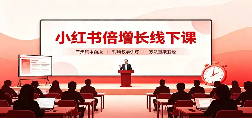 小红书倍增长线下课：三天集中面授，拆解选品、素材制作与起号全链路-得宝资源站