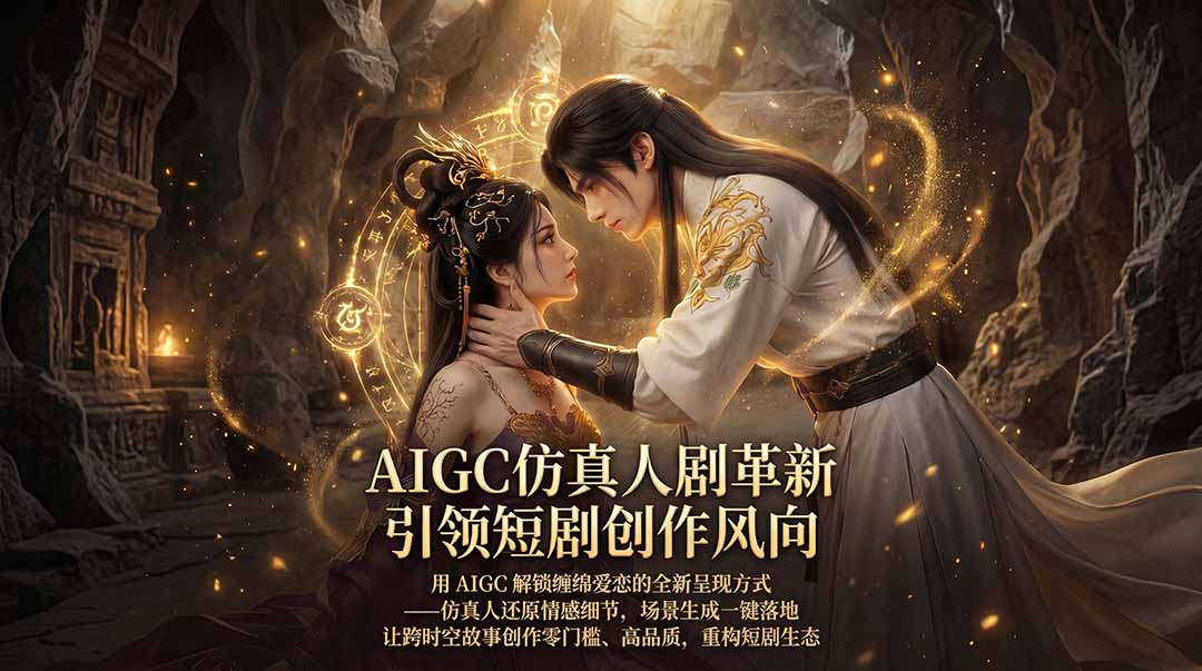 AIGC 仿真人短剧创作革新，解锁仙侠爱恋全新呈现，一键出高质场景，零门槛打造爆款剧集-得宝资源站