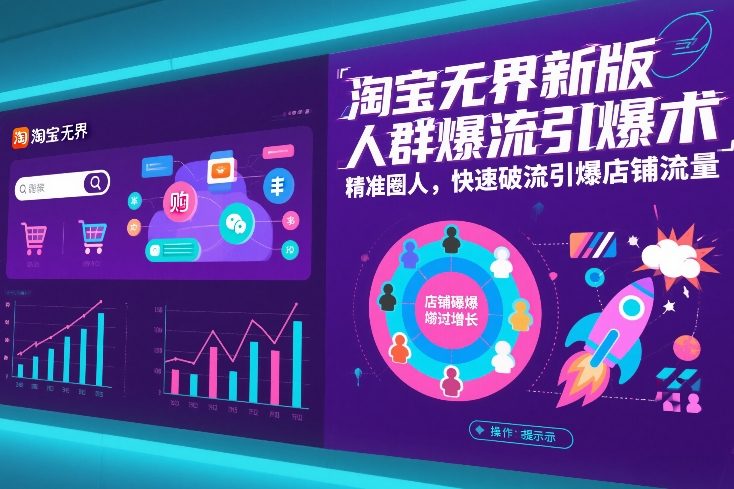 淘宝无界新版人群爆流引爆术，精准圈人，快速破流引爆店铺流量-得宝资源站