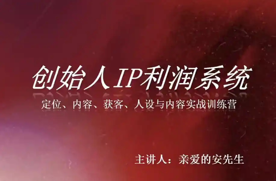创始人IP利润系统8月训练营，定位、内容、获客、人设与内容实战训练营-得宝资源站