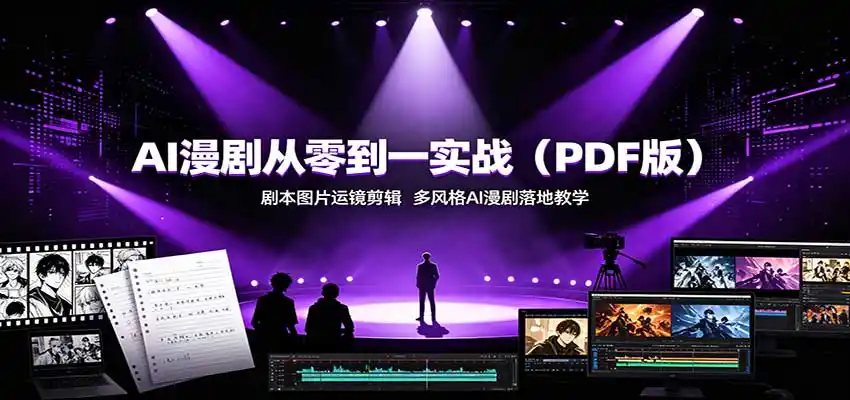 AI漫剧从零到一实战(PDF版)：剧本图片运镜剪辑，多风格AI漫剧落地教学-得宝资源站