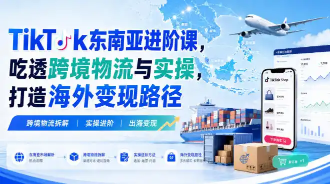 TikTok东南亚进阶课，吃透跨境物流与实操，打造海外变现路径-得宝资源站