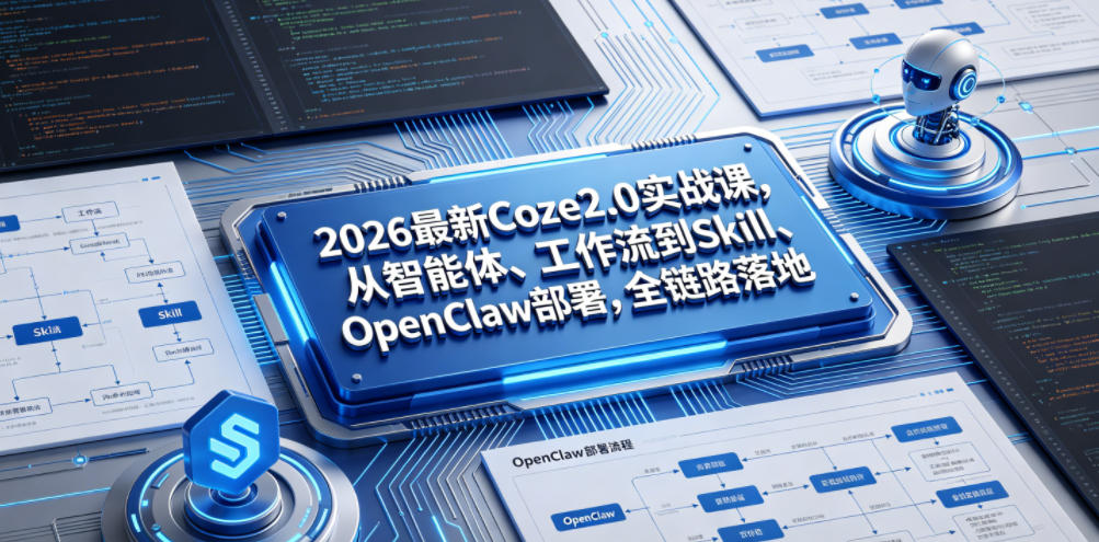 2026最新Coze2.0实战课，从智能体、工作流到Skill、OpenClaw部署，全链路落地-得宝资源站