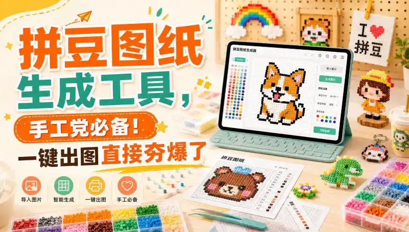 拼豆图纸生成工具，手工党必备！一键出图直接夯爆了-得宝资源站
