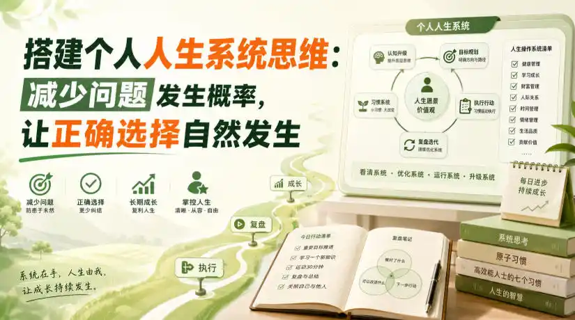 付费文章：搭建个人人生系统思维：减少问题发生概率，让正确选择自然发生-得宝资源站