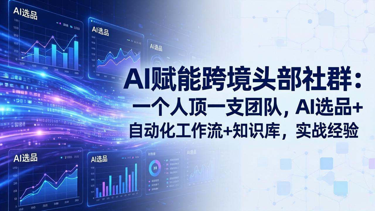 AI赋能跨境头部社群：一个人顶一支团队，AI选品+自动化工作流+知识库，实战经验-更新3月-得宝资源站