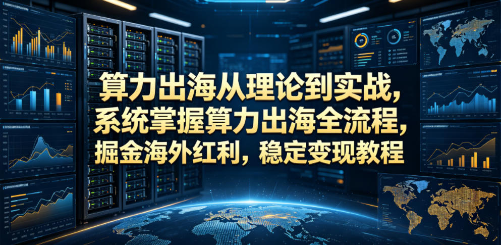 算力出海从理论到实战，系统掌握算力出海全流程，掘金海外红利，稳定变现教程-得宝资源站