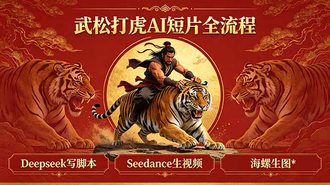 武松打虎AI短片全流程：Deepseek写脚本+Seedance生视频+海螺生图-得宝资源站