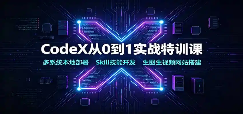 CodeX从0到1实战特训课：多系统本地部署，Skill技能开发，生图生视频网站搭建-得宝资源站