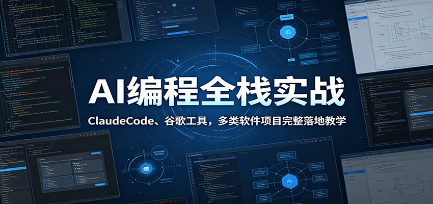 AI编程全栈实战：ClaudeCode、谷歌工具，多类软件项目完整落地教学-得宝资源站