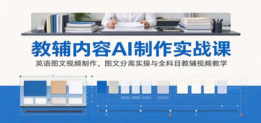 AI制作教辅内容实战课：英语图文视频制作，图文分离实操与全科目教辅视频教学-得宝资源站