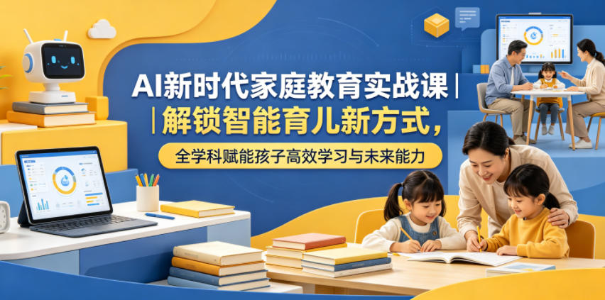 AI新时代家庭教育实战课｜解锁智能育儿新方式，全学科赋能孩子高效学习与未来能力-得宝资源站