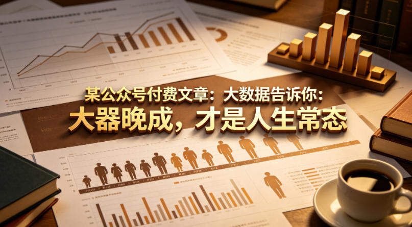 某公众号付费文章：大数据告诉你：大器晚成，才是人生常态-得宝资源站