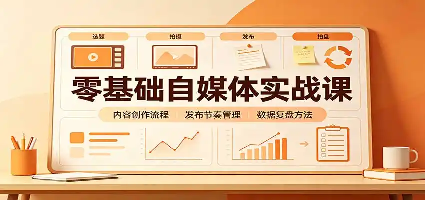 零基础自媒体实战课：赛道人设冷启动，内容创作复盘，公私域商业闭环-得宝资源站