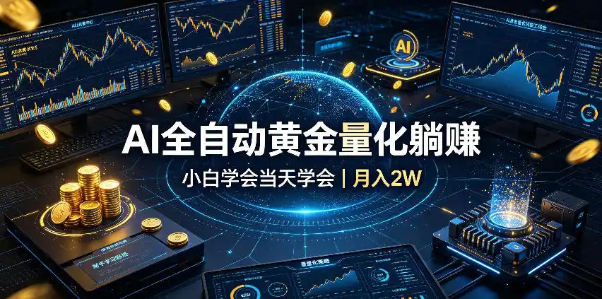 AI全自动黄金量化躺賺：小白学会当天学会，月入2W！【揭秘】-得宝资源站