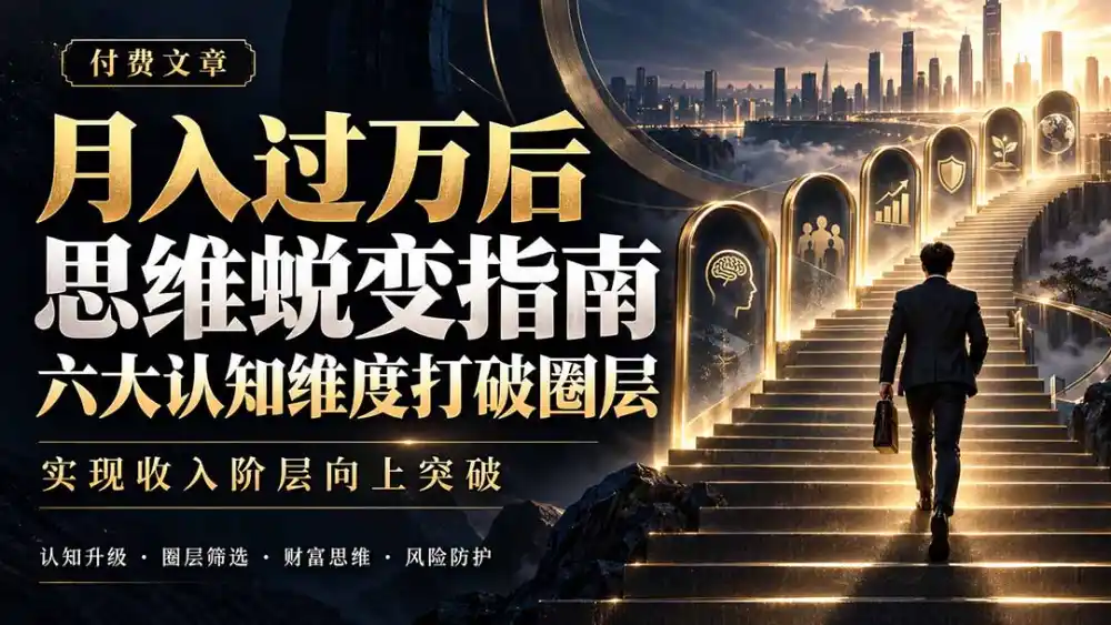 付费文章：月入过万后思维蜕变指南，六大认知维度打破圈层，实现收入阶层向上突破-得宝资源站