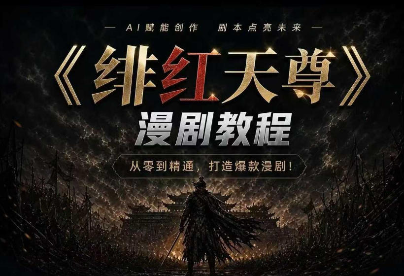 绯红天尊AI漫剧系统教程｜从零入门到精通，工具运用+剧本创作+爆款逻辑+提示词素材+镜头剪辑，全套爆款漫剧落地实战课-得宝资源站