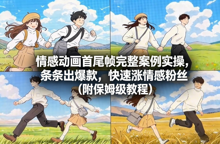 情感动画首尾帧完整案例实操，条条出爆款，快速涨情感粉丝(附保姆级教程)-得宝资源站