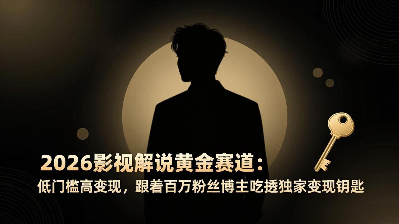 2026影视解说黄金赛道:低门槛高变现,跟着百万粉丝博主吃透独家变现钥匙 2026影视解说黄金赛道:低门槛高变现,跟着百万粉丝博主吃透独家变现钥匙