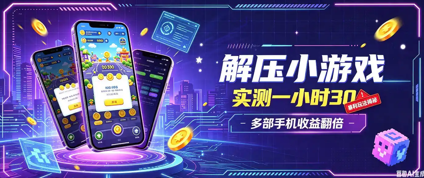 小游戏全流程玩法，实测一小时搞30，简单无脑解压，当天做当天就能看到进账，直接冲就行【揭秘】-得宝资源站