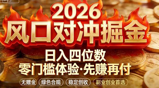 2026美金对冲套利，无赠金对冲策略保驾护航，低门槛易上手实操。单人单日收益2000+-得宝资源站