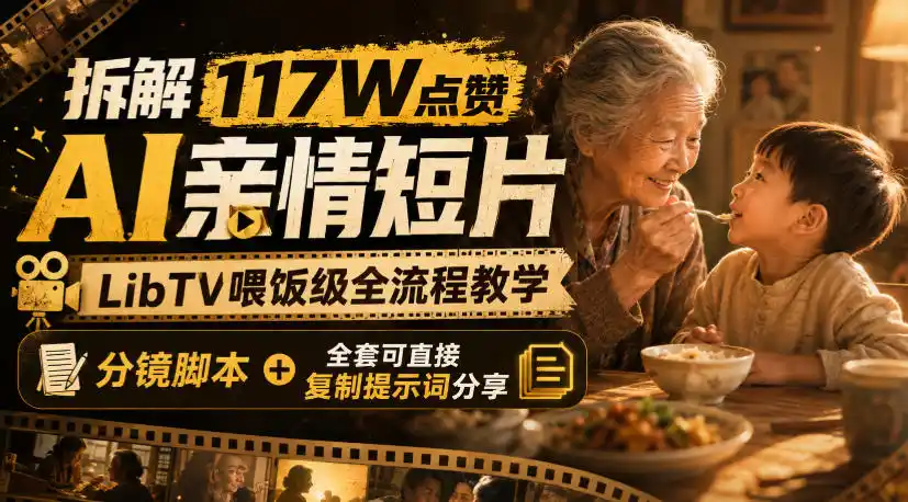 拆解117W点赞AI亲情短片，LibTV喂饭级全流程教学，分镜脚本+全套可直接复制提示词分享-得宝资源站