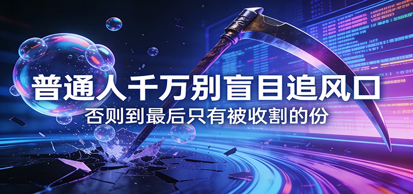 付费文章《通人千万别盲目追风口》否则到最后只有被收割的份-得宝资源站