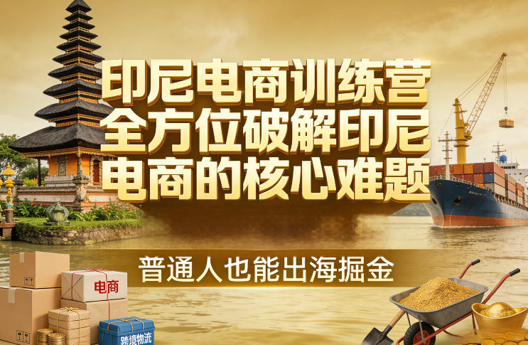 印尼电商训练营，全方位破解印尼电商的核心难题，普通人也能出海掘金-得宝资源站