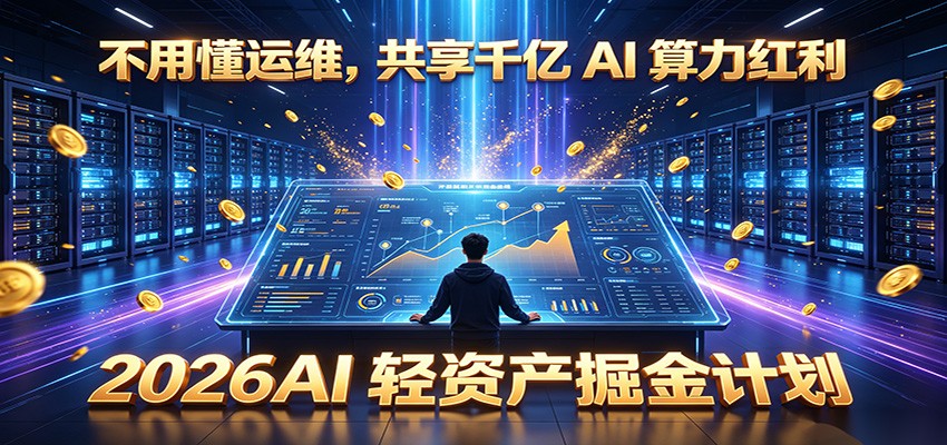 不用懂运维，共享千亿 AI 算力红利，2026AI 轻资产掘金计划-得宝资源站