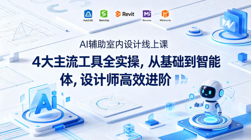 AI辅助室内设计线上课｜4大主流工具全实操，从基础到智能体，设计师高效进阶-得宝资源站