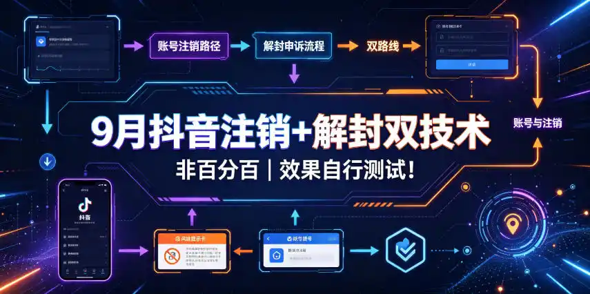 9月抖音注销+解封双技术，非百分百，效果自行测试！-得宝资源站