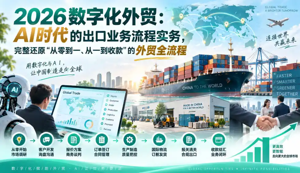 2026数字化外贸：AI时代的出口业务流程实务，完整还原”从零到一、从一到收款”的外贸全流程-得宝资源站