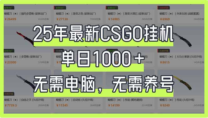 （14178期）25年最新CSGO挂机系统，单日1000+，无需电脑，无需养号，0基础可上手-得宝资源站