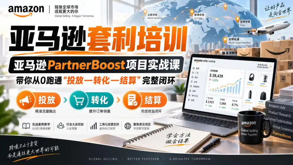 lead菌·亚马逊套利培训，亚马逊partnerboost项目实战课，带你从0跑通”投放—转化—结算”完整闭环-得宝资源站