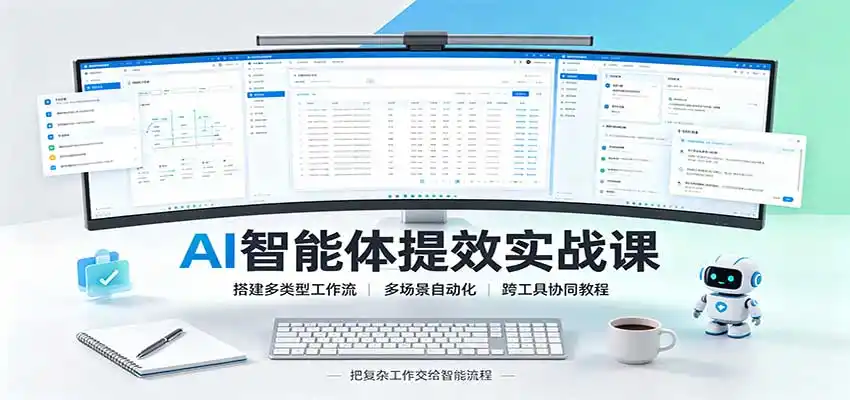 AI智能体提效实战课：搭建多类型工作流，多场景自动化，跨工具协同教程-得宝资源站
