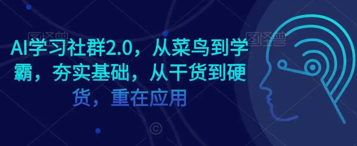 AI学习社群2.0，从菜鸟到学霸，夯实基础，从干货到硬货，重在应用-得宝资源站