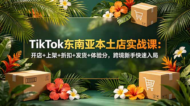 TikTok东南亚本土店实战课：开店+上架+折扣+发货+体验分，跨境新手快速入局-得宝资源站