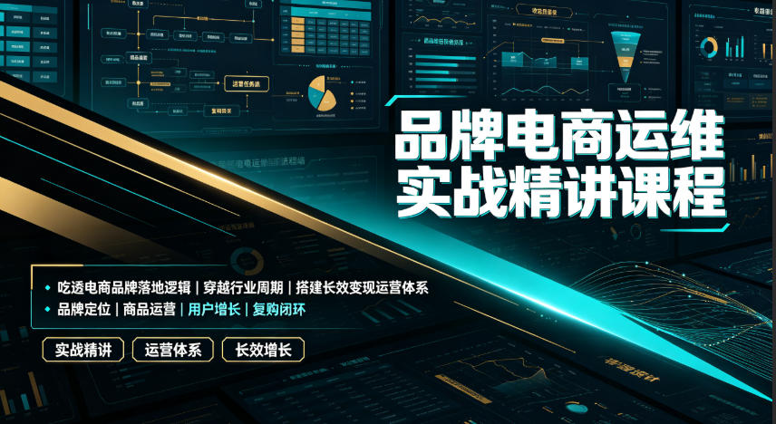 品牌电商运维实战精讲课程｜吃透电商品牌落地逻辑、穿越行业周期、搭建长效变现运营体系-得宝资源站