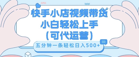 快手视频带货挣佣金，从开通到发布挂链接，小白轻松学会，5分钟搬运一条，轻轻松松日入5张【揭秘】-得宝资源站