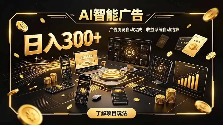 自研 AI 系统｜轻资产起步｜长期稳定收益｜宝妈 上班族轻轻松松日入300+-得宝资源站