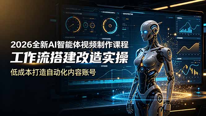 2026全新AI Codex智能体视频制作课程，工作流搭建改造实操，低成本打造自动化内容账号-得宝资源站