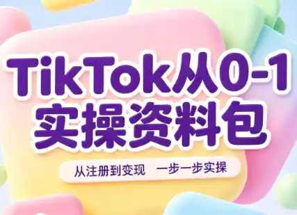 TikTok从0-1实操资料包：养号SOP+爆款公式+投流手册-得宝资源站
